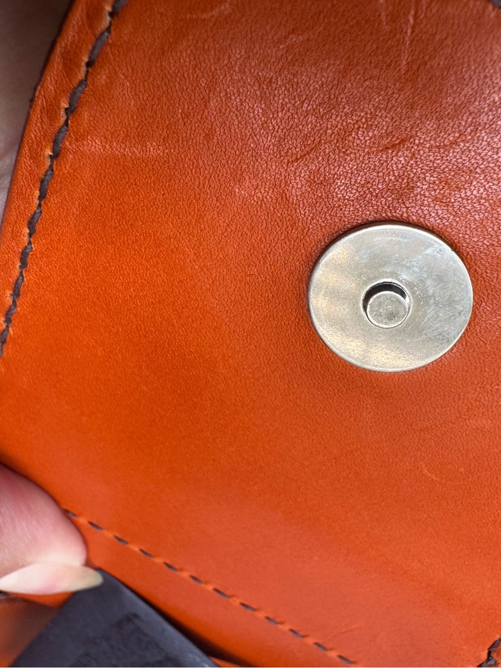 Prada Orange Leather Shoulder Bag with Brown Trim - Picture 8 of 16